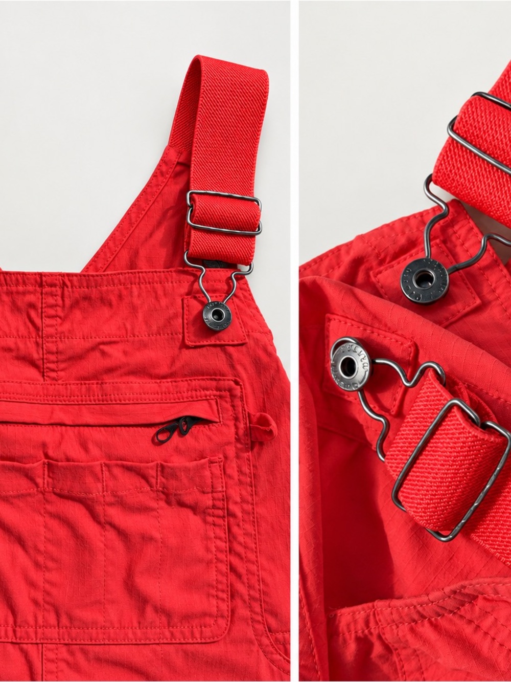 Duluth Red Women's Short Overalls Romper - Picture 2 of 4